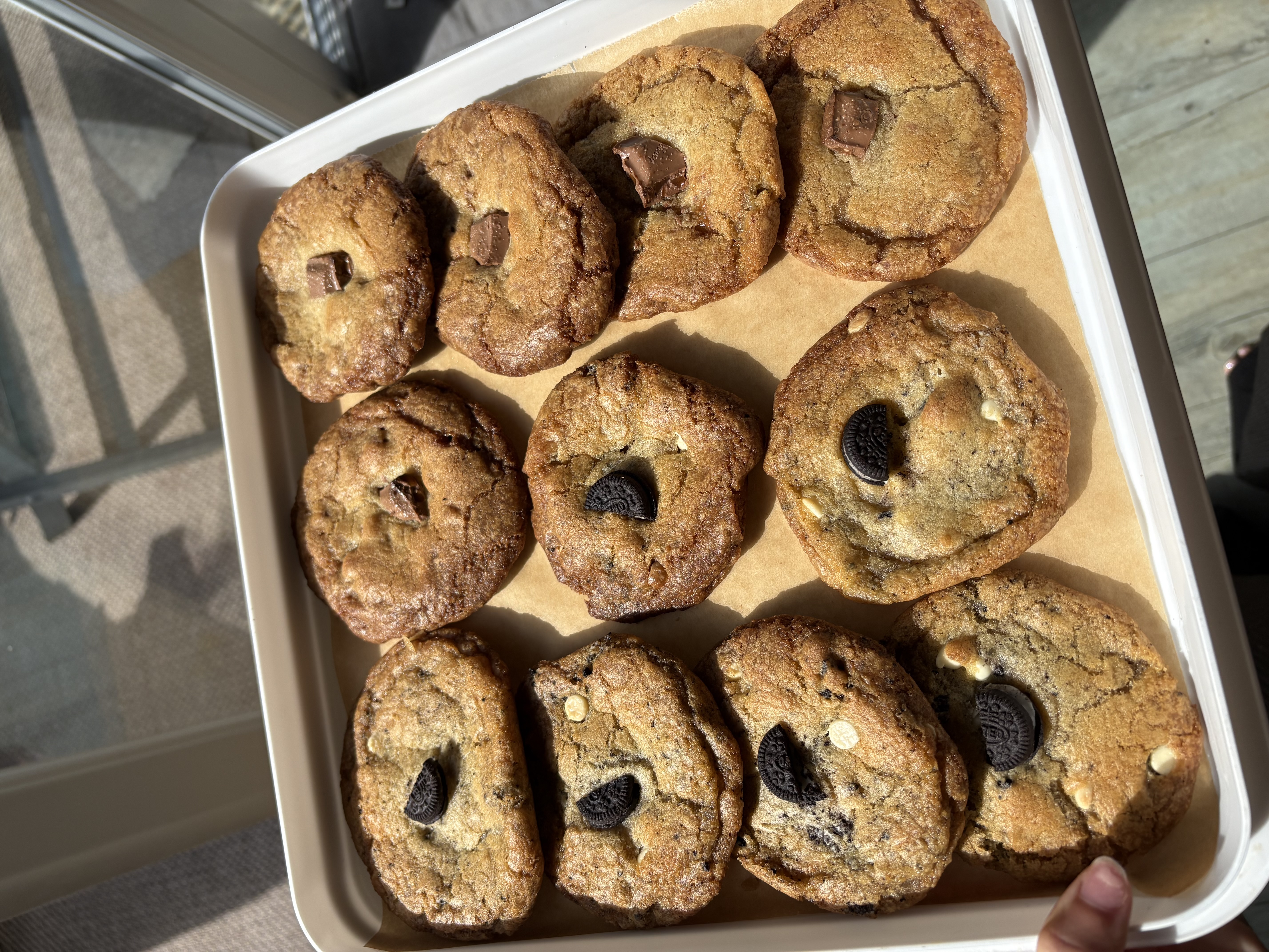 Homemade Oreo and Dairy Milk bar cookies